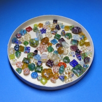 Perlenmischung Millefioriperlen, Glasperle, bunt, Formenmix