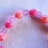 Perlenarmband♥Rosa & Pink♥mit lila Herzchen-Motivperlen♥