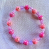 Perlenarmband♥Rosa & Pink♥mit lila Herzchen-Motivperlen♥