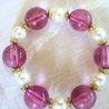 Perlenarmband♥weinrot-weiss-gold♥handgemacht♥von Hobbyhaus