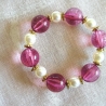 Perlenarmband♥weinrot-weiss-gold♥handgemacht♥von Hobbyhaus