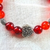 Perlenarmband♥in Rot-silber♥handgefertigt♥von Hobbyhaus