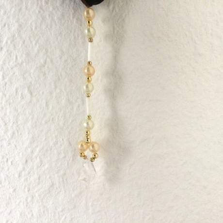 Perlenhänger Suncatcher Braune Raute mit Perlen von Hobbyhaus