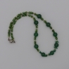 Edelsteinkette, Aventurin und Perlen, grün silber, Halskette