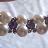Kette Halskette Perlenkette 2-Reihige Damenkette Schmuck Lila