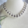 Kette Halskette Perlenkette 2-Reihige Damenkette Schmuck Lila