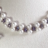 Kette Halskette Perlenkette 2-Reihige Damenkette Schmuck Lila