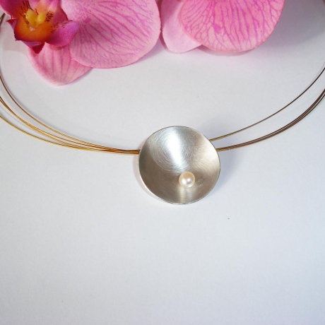 SET Silberschale mit Perle und Ohrstecker 925 Silber