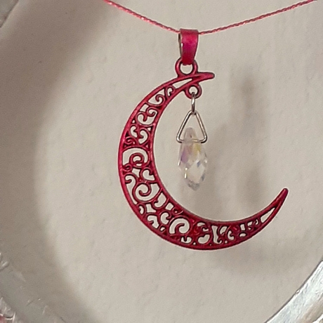 Echtes Hufeisen vom Pferd Glücksbringer Wandschmuck Weiß-Pink