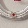 Echtes Hufeisen vom Pferd Glücksbringer Wandschmuck Weiß-Pink