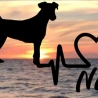 Aufkleber Herzlinie Heartbeat Hund Person Russel Terrier