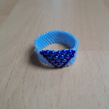 Ring aus Miyuki Delicas,blau Unikat, Handarbeit