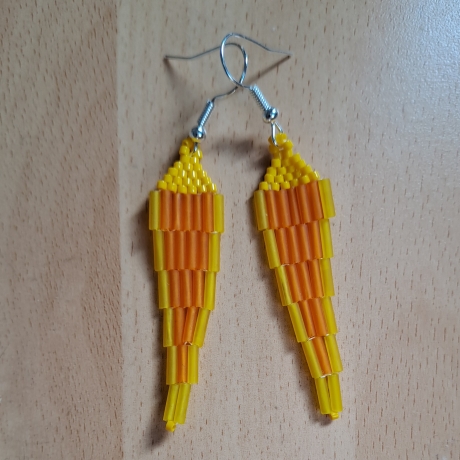Ohrringe aus Perlen, Miyuki DelicasHandarbeit
