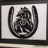 Pferdebild - Pferd-Hufeisen - Quilling Technik - Unikat