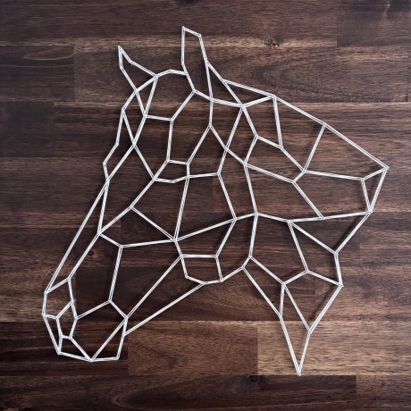 Fadenbild Pferdekopf, 40 x 40 cm