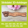 Stickdatei 3D-Anhänger PFOTENMAMA, 3D-Stick, Lesezeichen