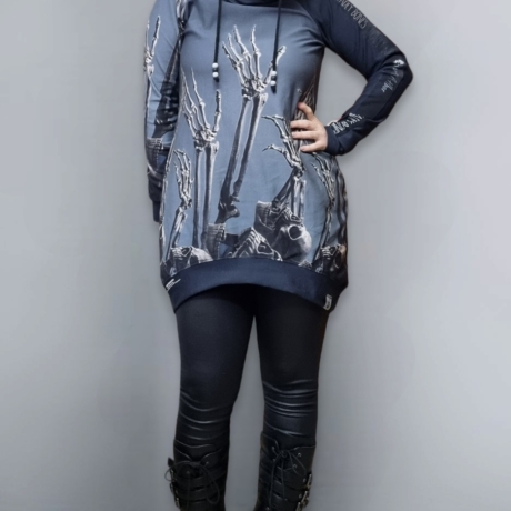 Longpulli Longhoodie Kapuze Skelett Deadly Bones