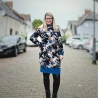 Longpulli Longhoodie Blautöne Wellen Milchstrasss