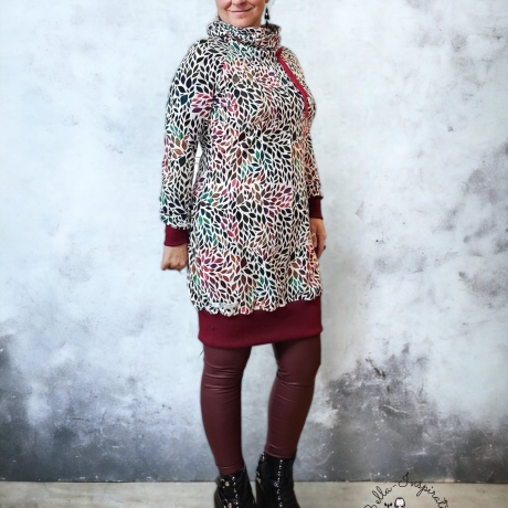 Longpulli Longhoodie Blätter Herbst 