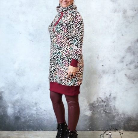 Longpulli Longhoodie Blätter Herbst 