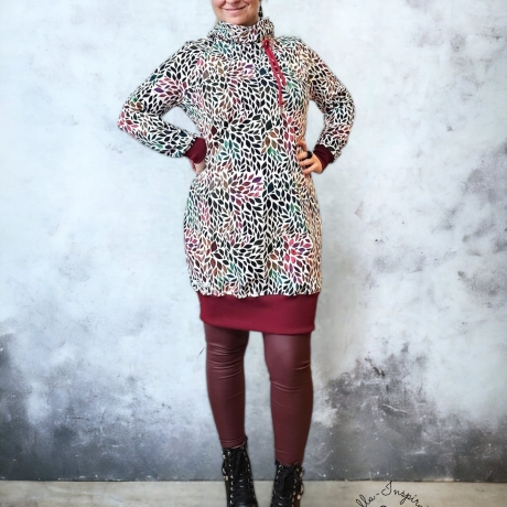 Longpulli Longhoodie Blätter Herbst 
