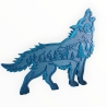 Wohndeko Deko Tier Wolf Epoxidharz Resin Harz Blau