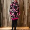Longpulli Longhoodie Blumen Pink