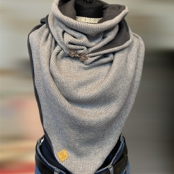 XXL Dreieckschal Wickelschal Strick und Alpenfleece