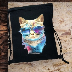 Rucksack Turnbeutel Stoffbeutel Cool Cat Katze
