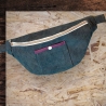 Crossbody Bag Bauchtasche aus Cord dunkelgrau lila