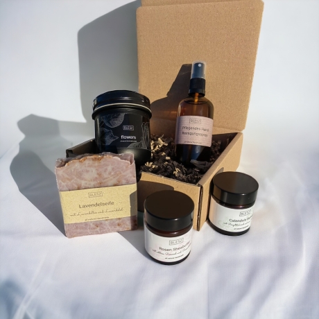 Geschenkbox mit 5 Produkten- Wellness für die Seele