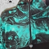 Hoodie Loopwickelkragen Totenköpfe Petrol