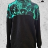 Hoodie Loopwickelkragen Totenköpfe Petrol