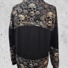 Hoodie Loopwickelkragen Totenköpfe Blumen