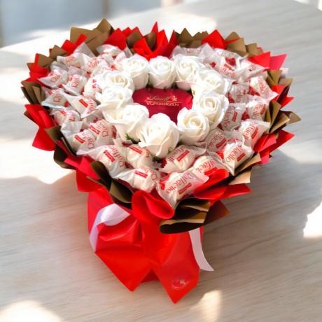 Essbarer Blumenstrauß Lindt von Herzen