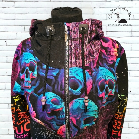 Hoodiejacke Skull Devil Inside bunt