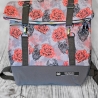 Rolltoprucksack Rucksack Sarah Skull grau rot