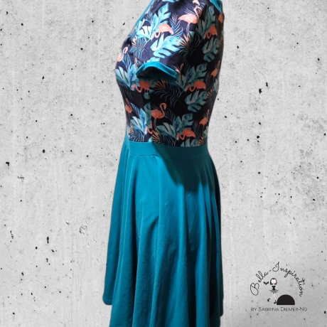 Kleid Tellerrock Rockabella Flamingo Petrol