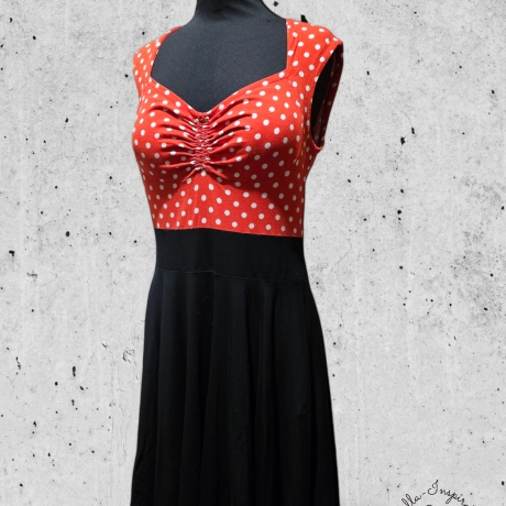 Kleid Tellerrock Rockabella Punkte Polkadots rot