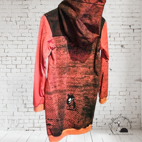 Kinder Hoodie Hoodiekleid Monstertastisch rot