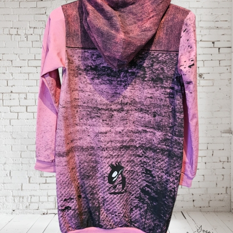 Kinder Hoodie Hoodiekleid Monstertastisch rosa