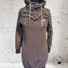 Longpulli Longhoodie Loopkragen Braun Leo