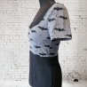 Shirt Top grau Fledermäuse Gothic