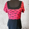 Shirt Top rot schwarz Fledermäuse Gothic