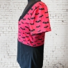 Shirt Top rot schwarz Fledermäuse Gothic