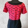 Shirt Top rot schwarz Fledermäuse Gothic