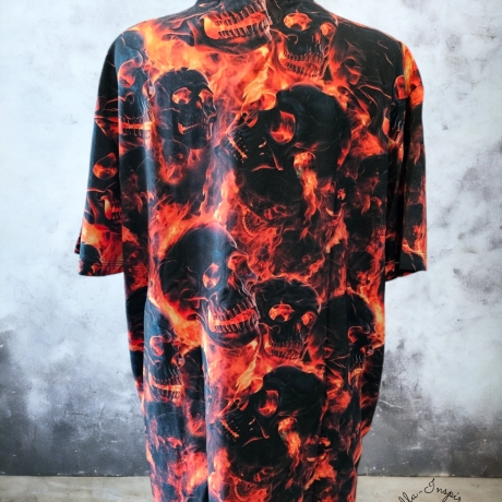 T-Shirt Shirt Skull Totenkopf Feuer 