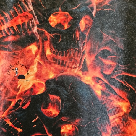 T-Shirt Shirt Skull Totenkopf Feuer 