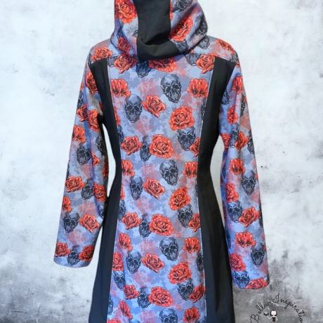 Softshelljacke Softshellmantel Skull Totenkopf rot grau schwarz