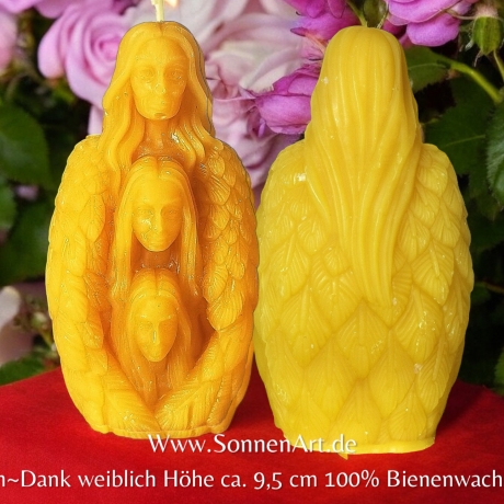 Ahnen Kerze weiblich für Rituale Bienenwachs  